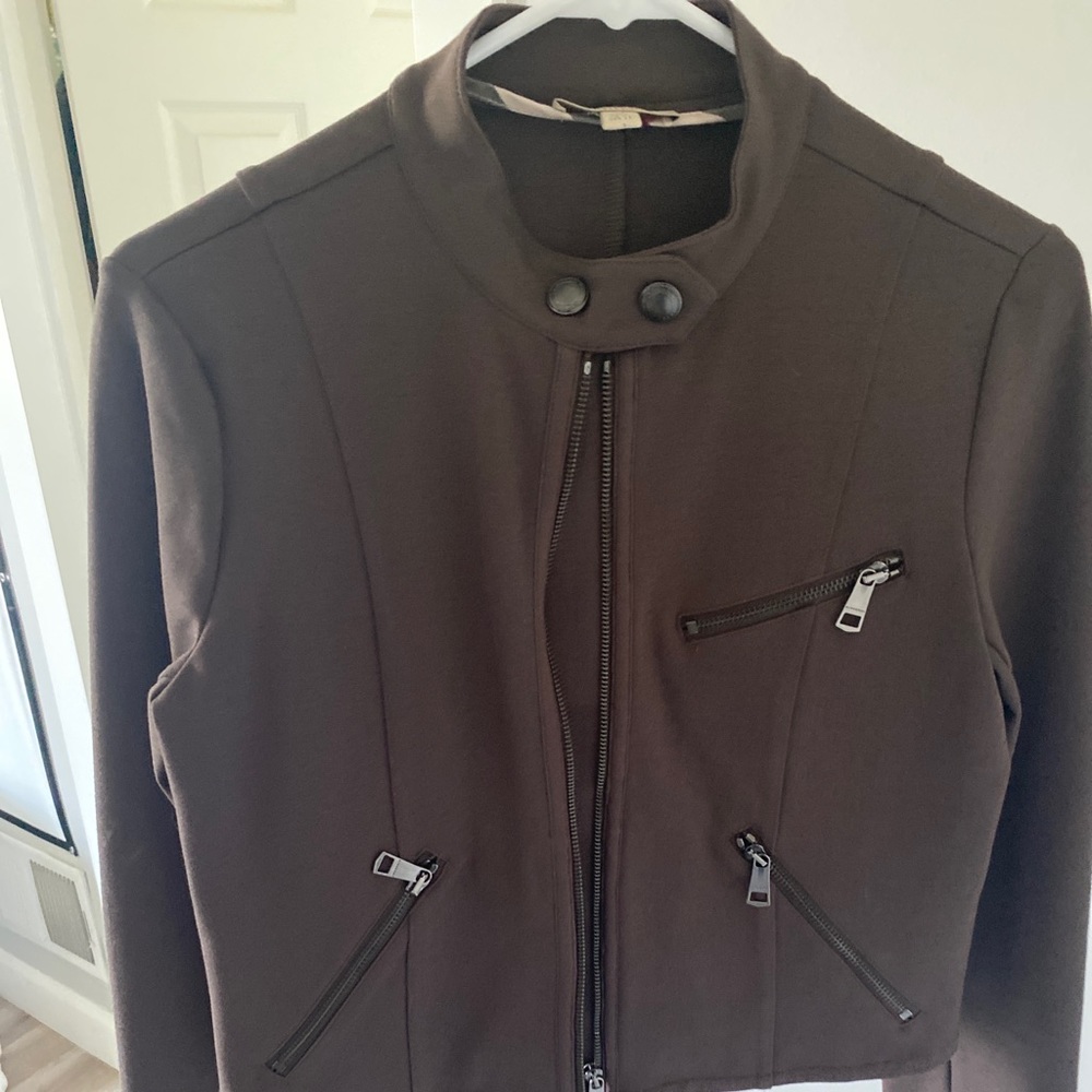 New without tags Burberry mid brown stretch jacket